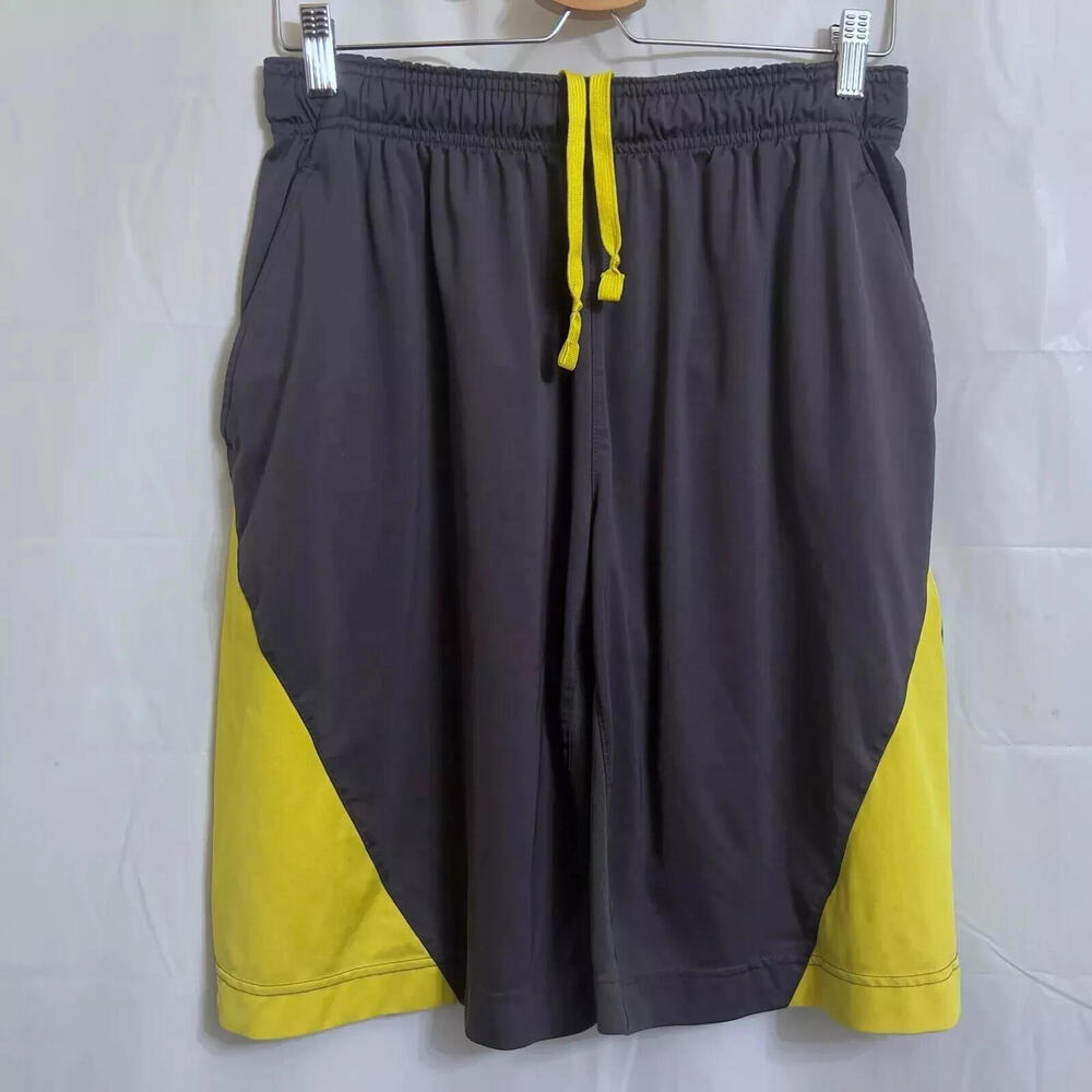 Nike Baseball Athletic Shorts Men's Medium M Gray / Yellow 10 1/2" Inseam
